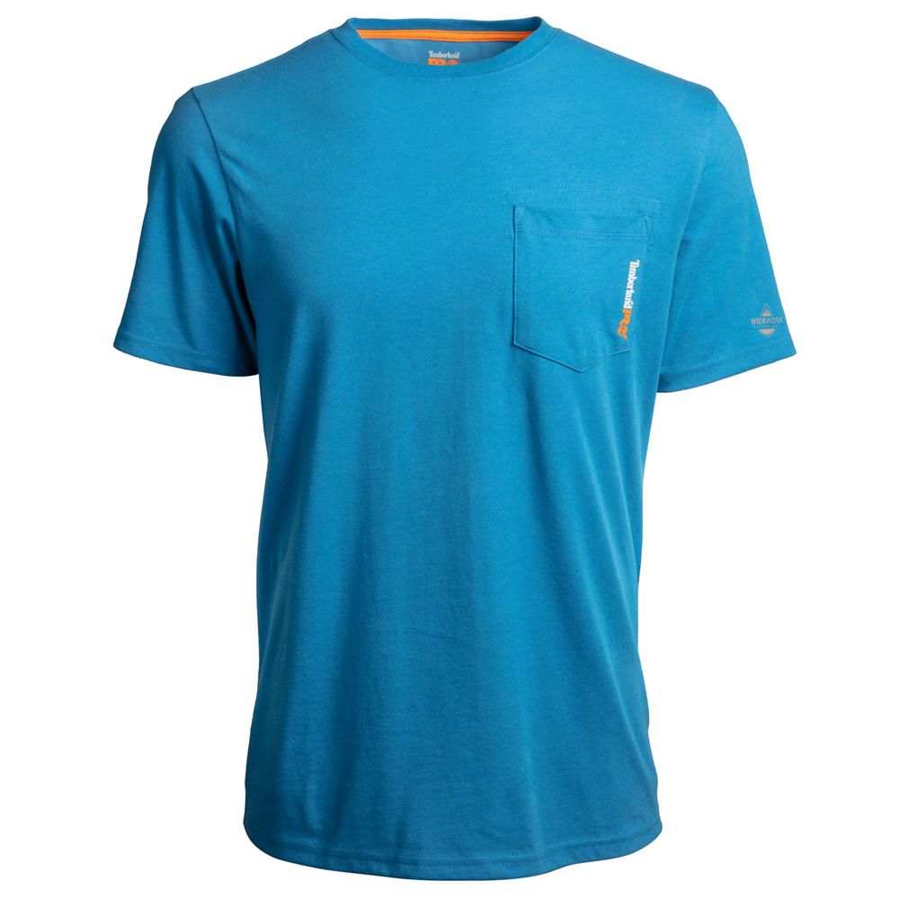 Timberland Μπλουζάκια Ανδρικα Μπλε - Pro® Short Sleeve Base Plate Wicking - Greece 2596314-IU